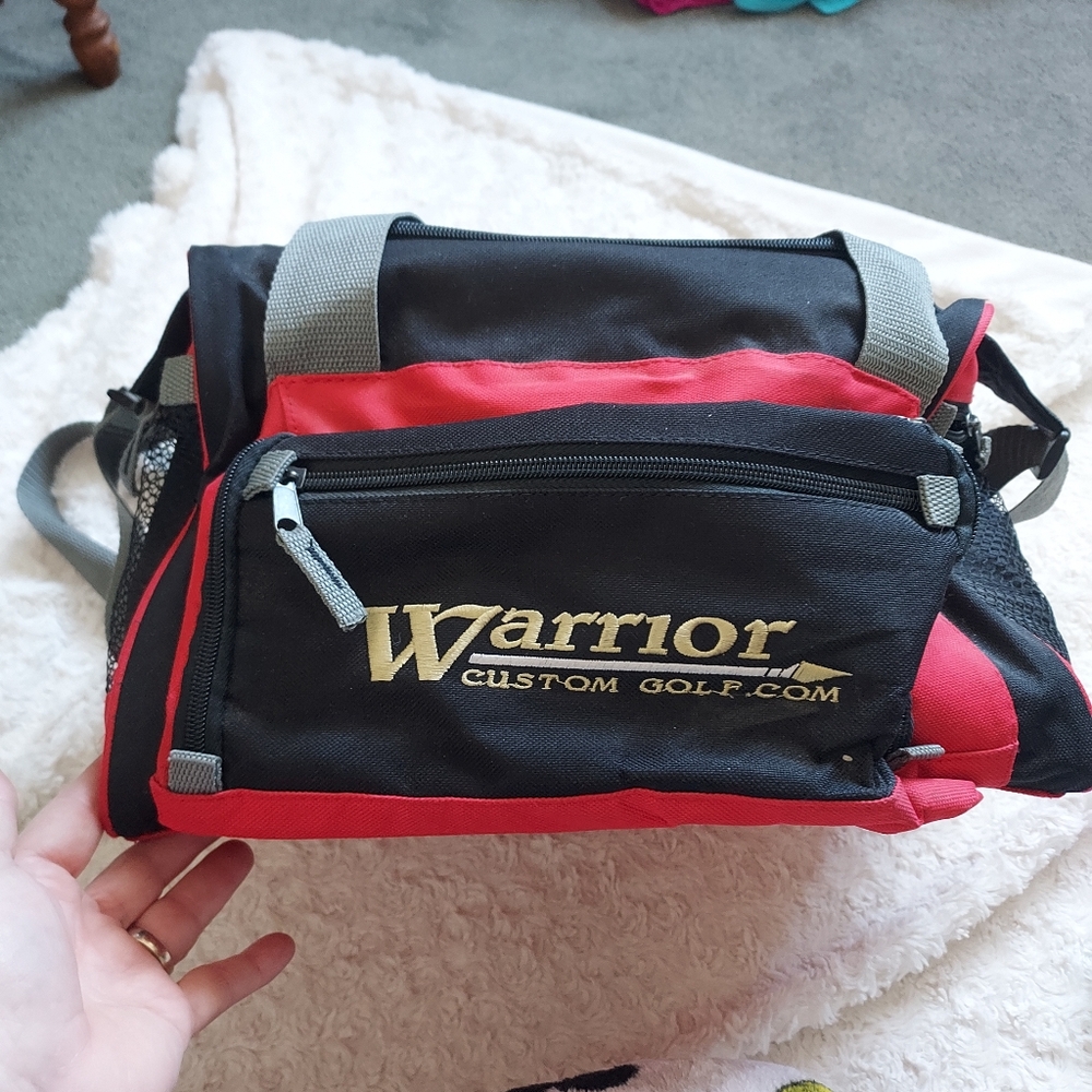 Canvas Insulated cooler Personal lunchbox Red & Black Travel Picnic Outdoor